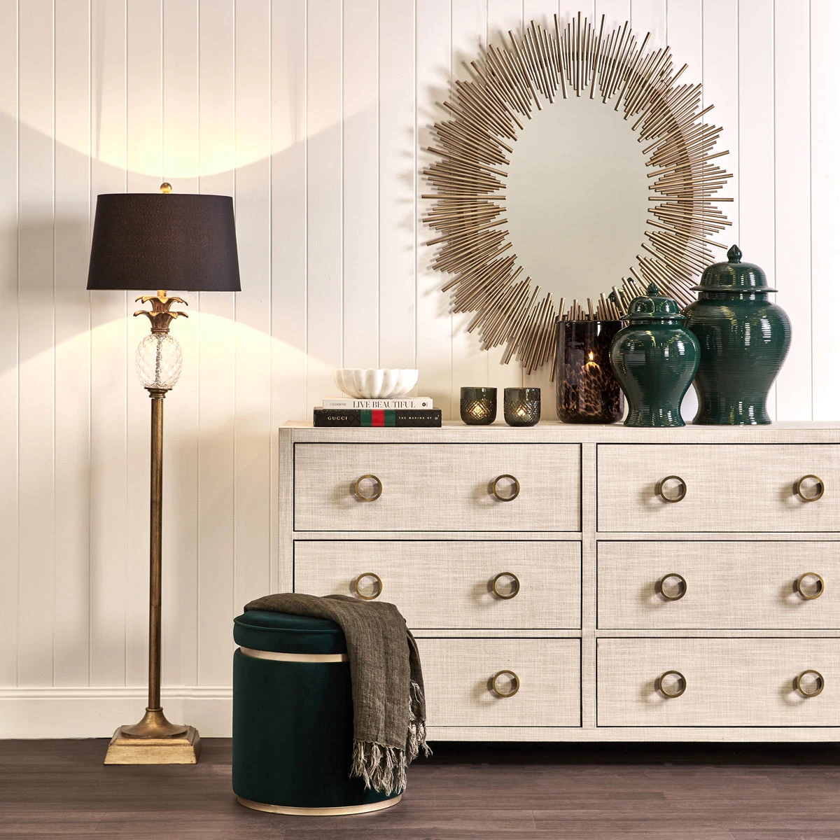 Langley Floor Lamp - Antique Gold - Image 2