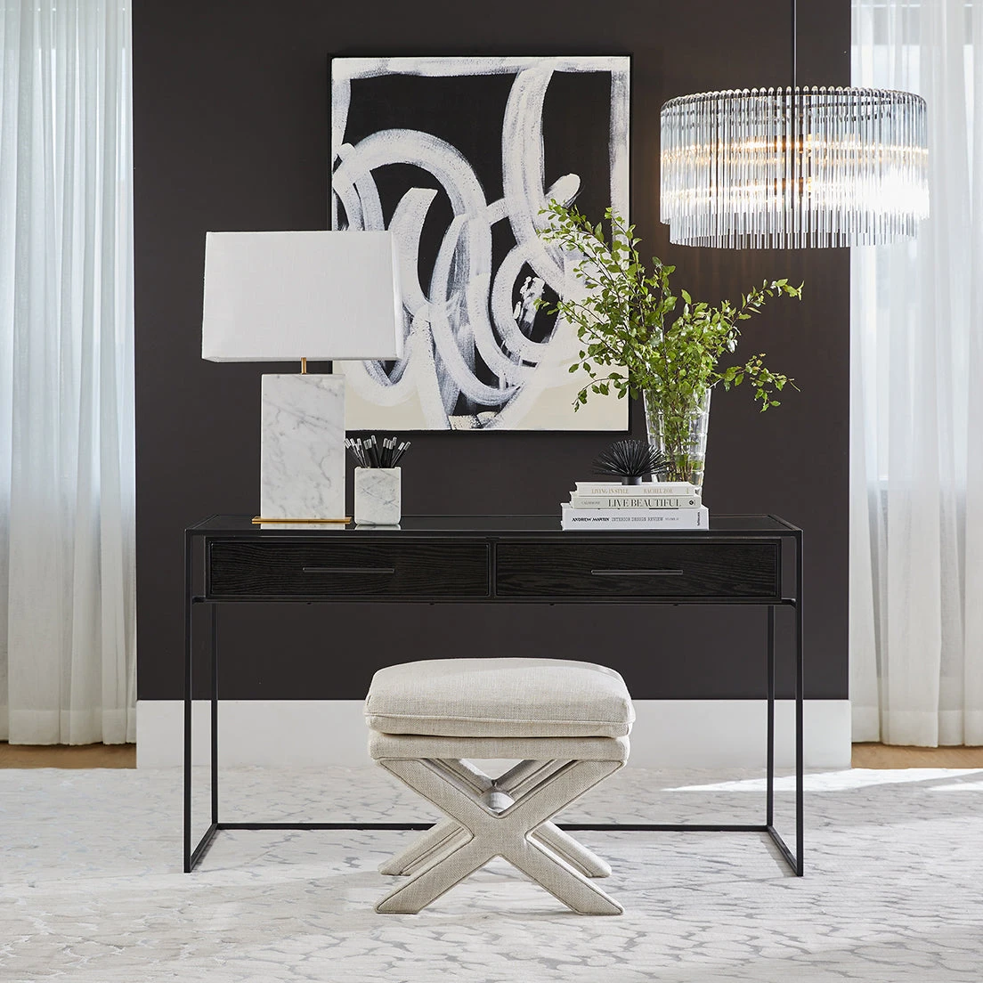 Zara Pendant - Round Black - Image 3