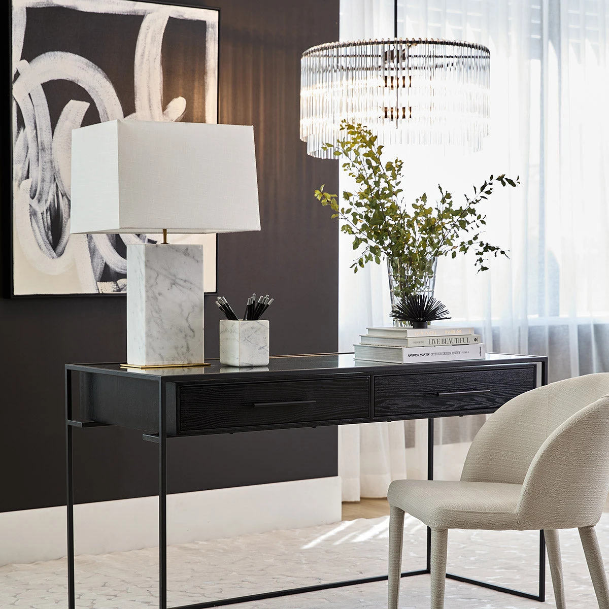 Zara Pendant - Round Black - Image 4