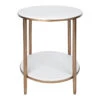 Chloe Stone Side Table - Antique Gold