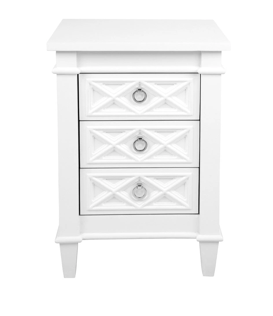 Plantation Bedside Table - Small White