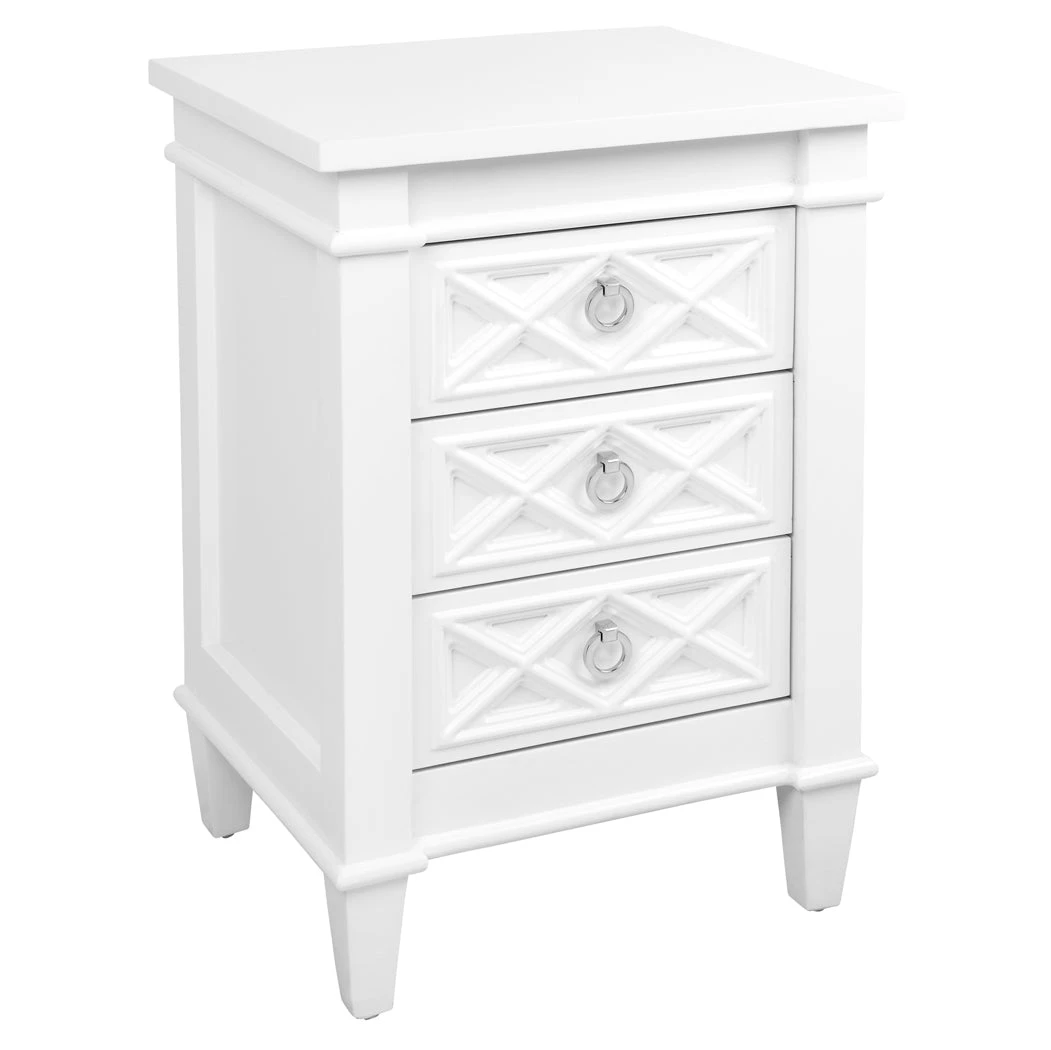 Plantation Bedside Table - Small White - Image 3