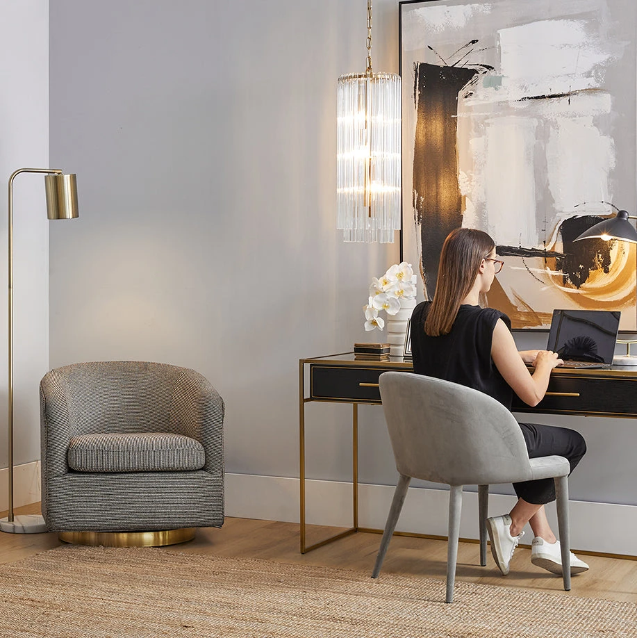 Belvedere Swivel Arm Chair - Black - Image 2