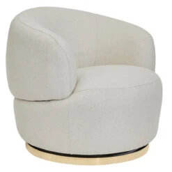 Tubby Swivel Arm Chair - Natural Linen
