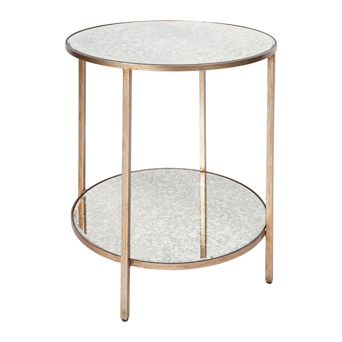 Cocktail Mirrored Side Table - Antique Gold - Image 3