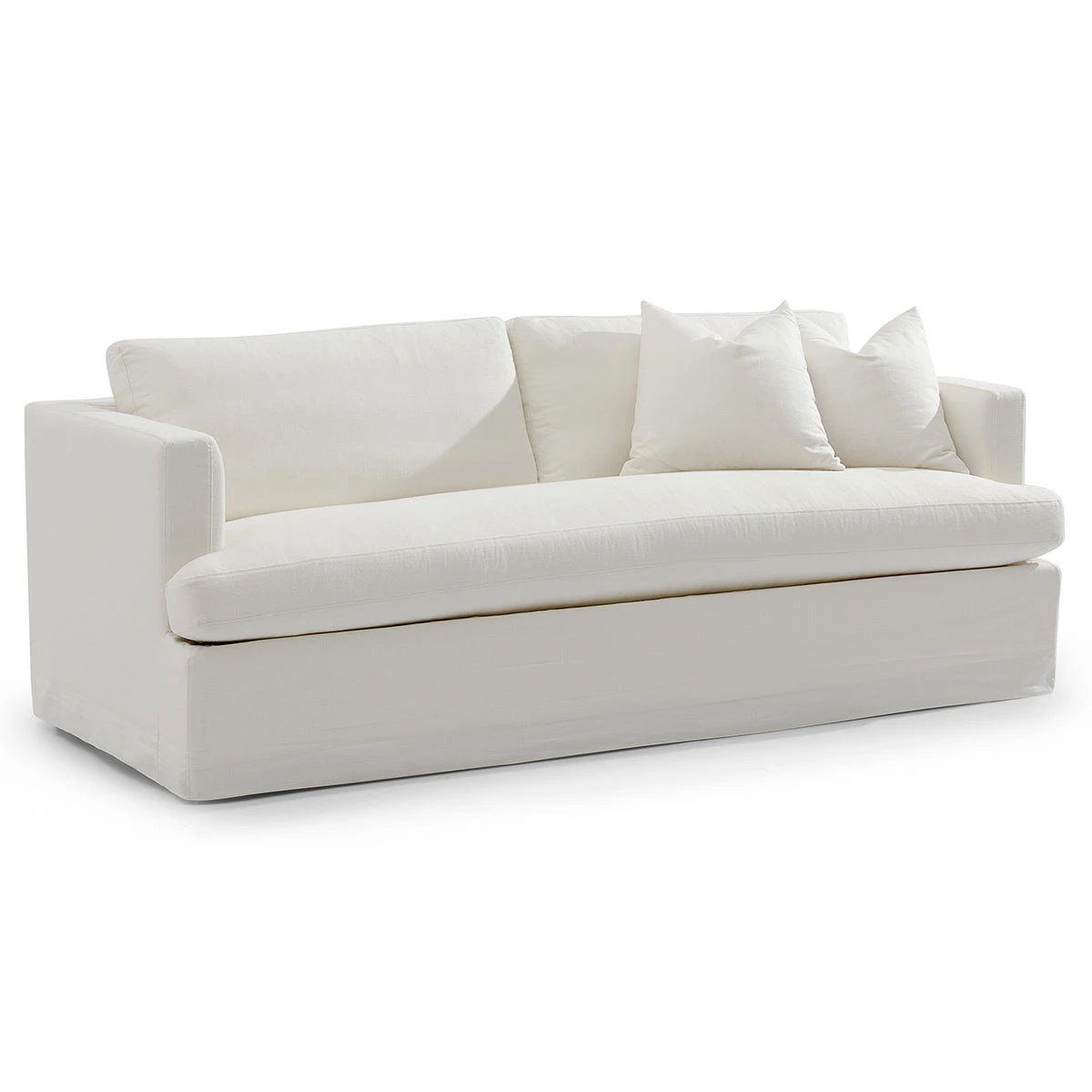 Birkshire 3 Seater Slip Cover Sofa - White Linen - Image 3