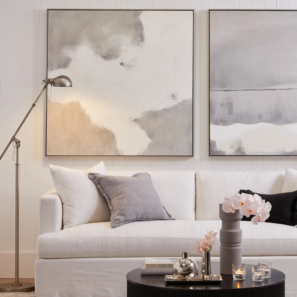 Birkshire 3 Seater Slip Cover Sofa - White Linen - Image 4