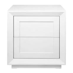Balmain Oak Tall Bedside Table - White