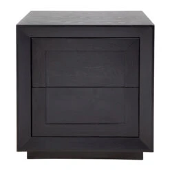 Balmain Oak Tall Bedside Table - Black