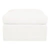 Birkshire Slip Cover Ottoman - White Linen