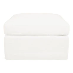 Birkshire Slip Cover Ottoman - White Linen