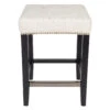 Canyon Black Kitchen Stool - Natural Linen