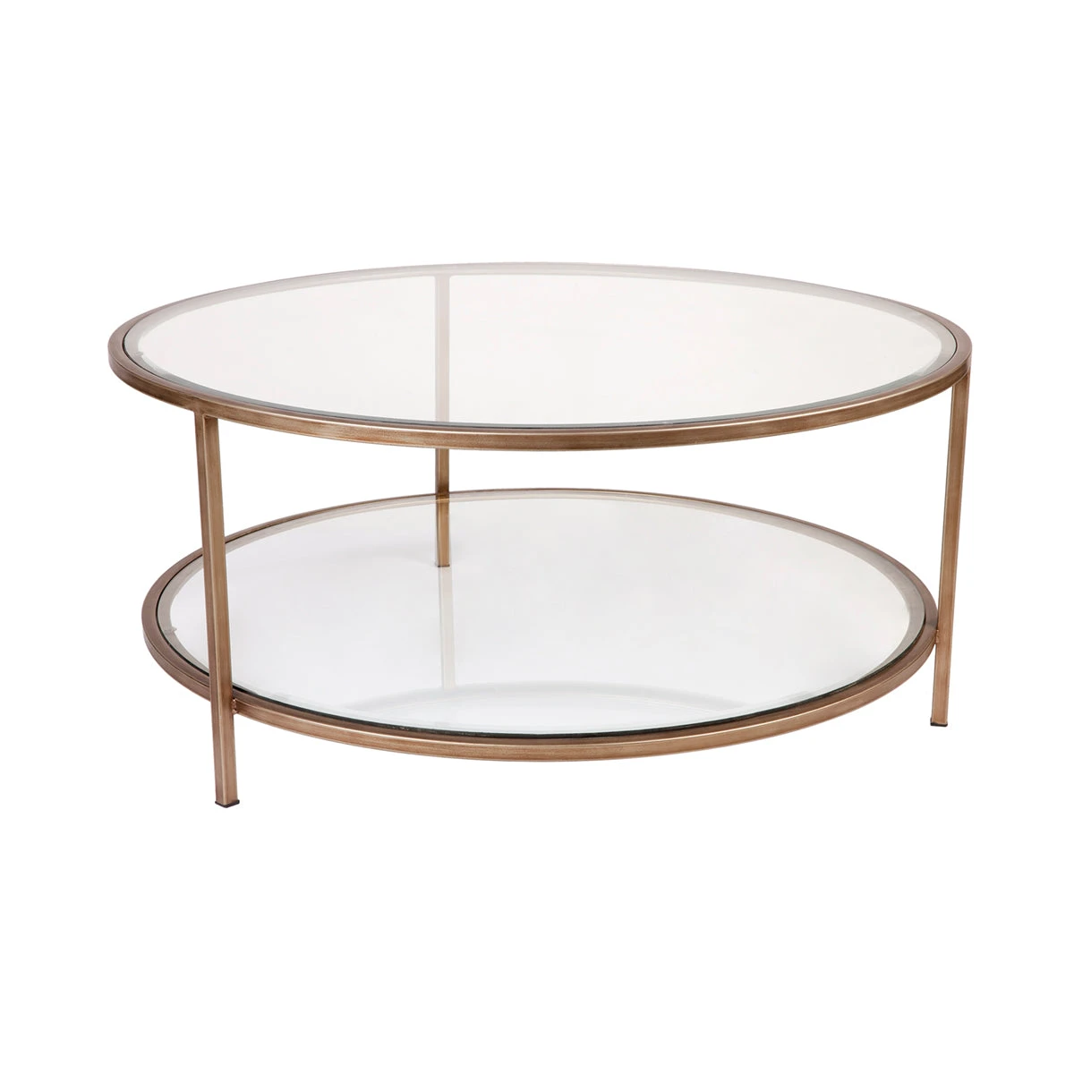 Cocktail Glass Round Coffee Table - Antique Gold - Image 3