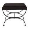 Novak Black Iron Stool - Black Linen