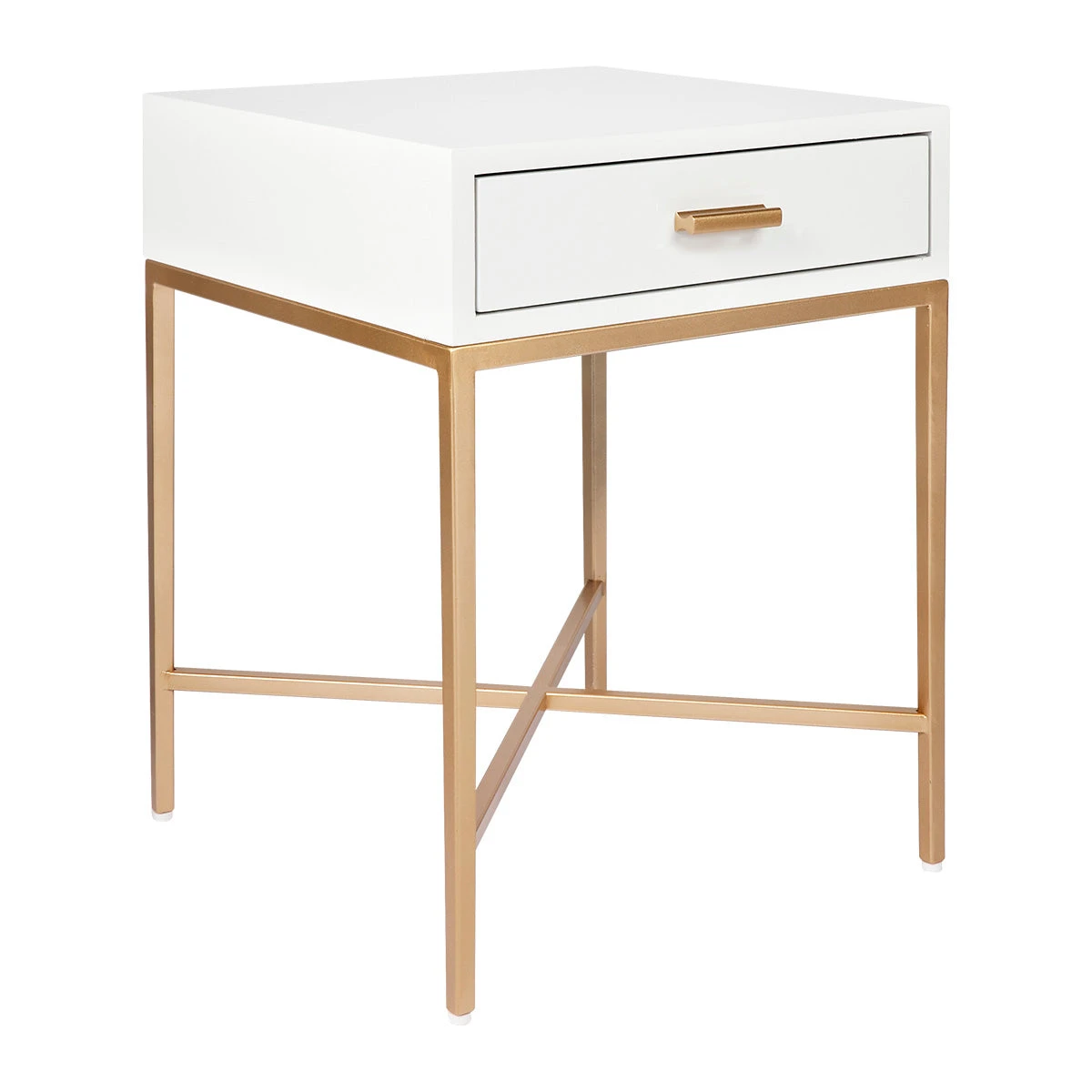 Nessa White Bedside Table - Gold - Image 3