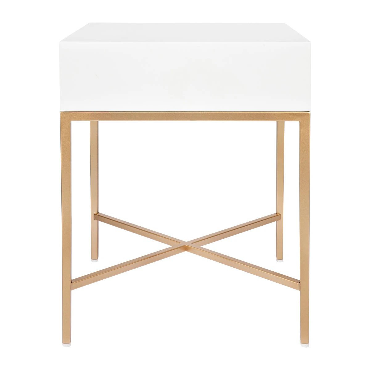 Nessa White Bedside Table - Gold - Image 5