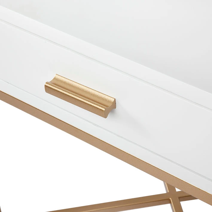 Nessa White Bedside Table - Gold - Image 6