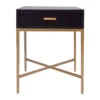 Nessa Black Bedside Table - Gold
