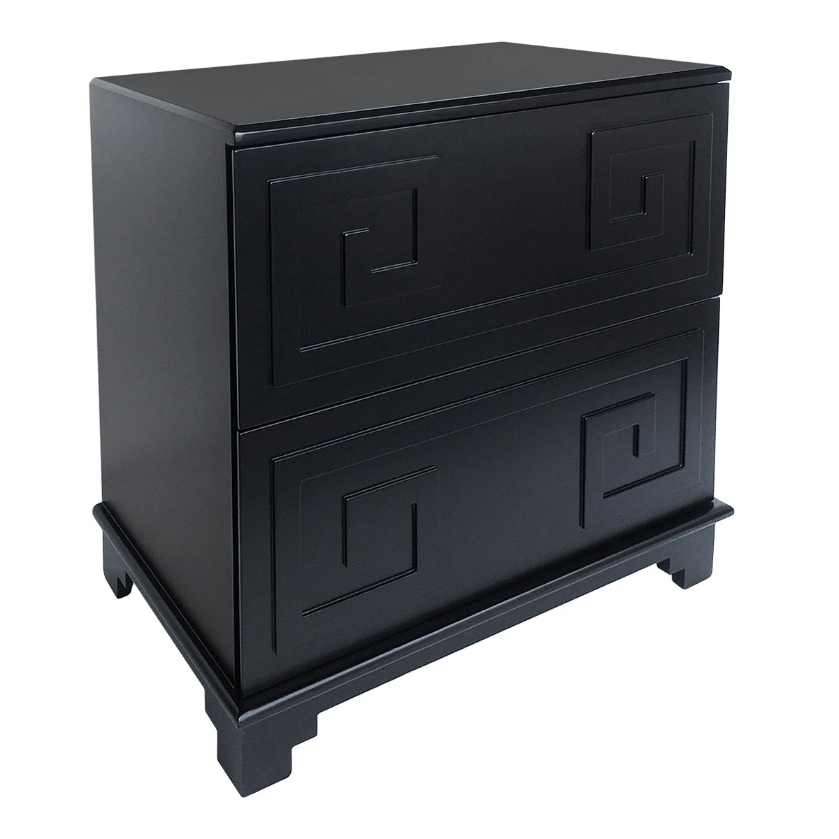Greek Key Bedside Table - Black - Image 2