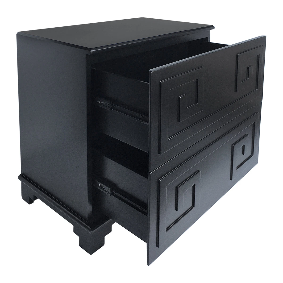 Greek Key Bedside Table - Black - Image 3