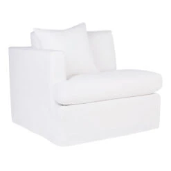 Birkshire Slip Cover Left Arm Facing Seat - White Linen
