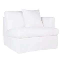 Birkshire Slip Cover Right Arm Facing Seat - White Linen