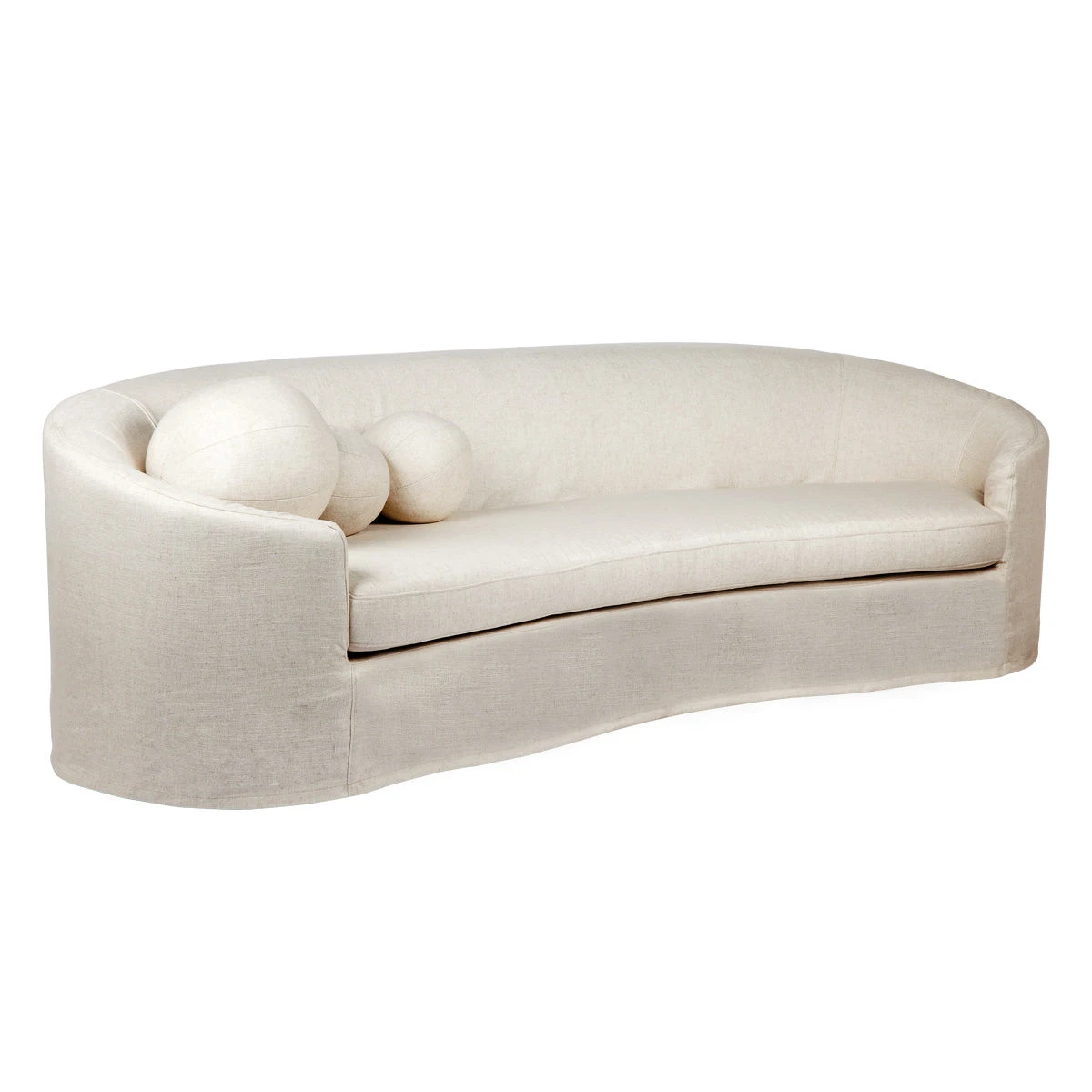 Elle 3 Seater Slip Cover Sofa - Natural Linen - Image 3