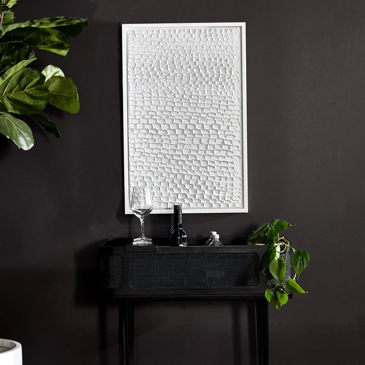 White Ripples Canvas Painting - Image 2