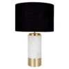 Paola Marble Table Lamp - White W Black Shade