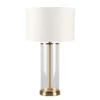 Left Bank Table Lamp - Brass W White Shade