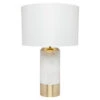 Paola Marble Table Lamp - White W White Shade