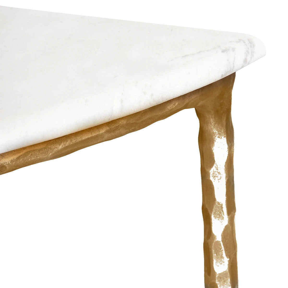 Heston Marble Demilune Table - Brass - Image 3