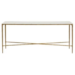 Heston Marble Console Table - Large Brass