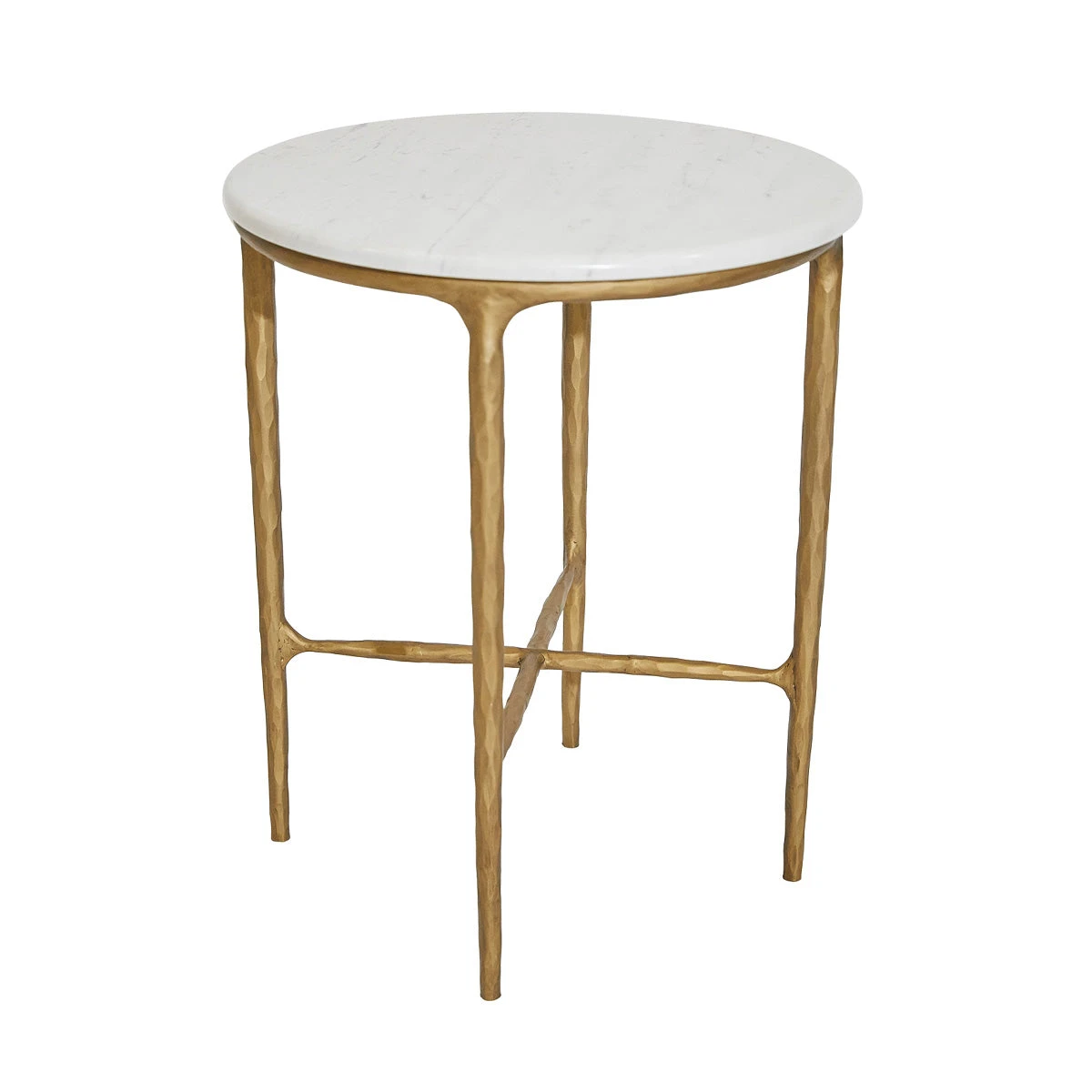 Heston Round Marble Side Table - Brass - Image 3