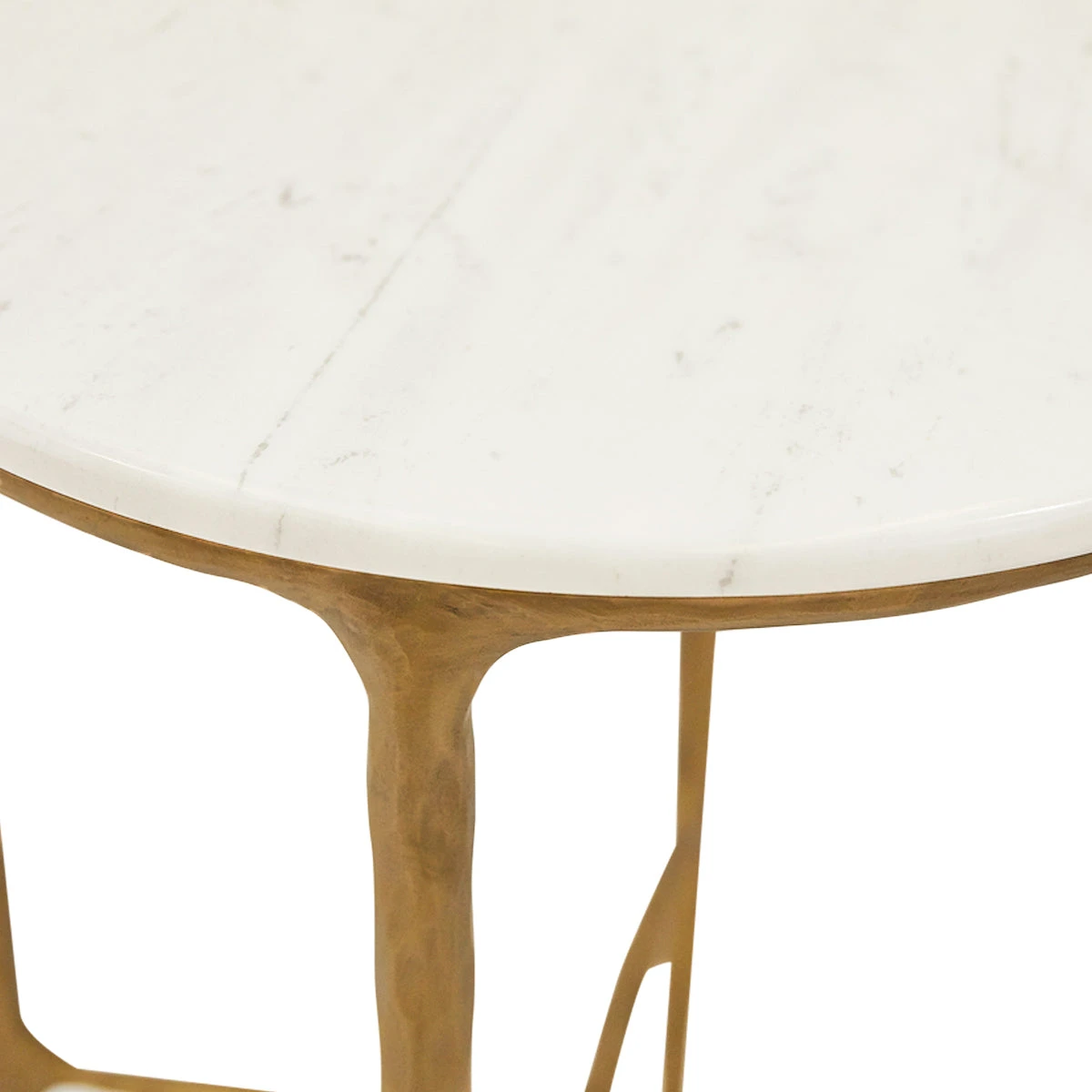 Heston Round Marble Side Table - Brass - Image 4