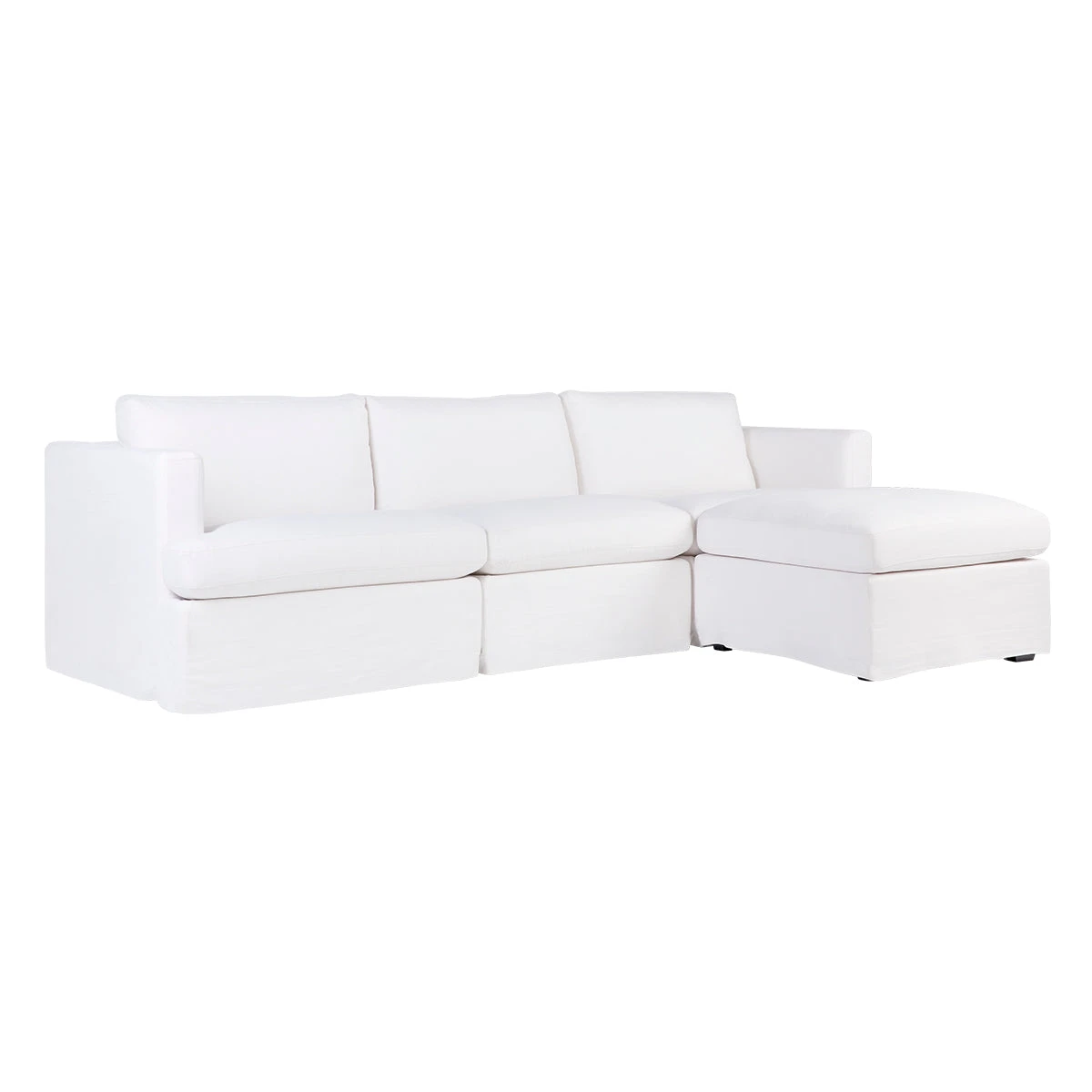 Birkshire Slip Cover Modular Sofa - White Linen Option 6 - Image 3