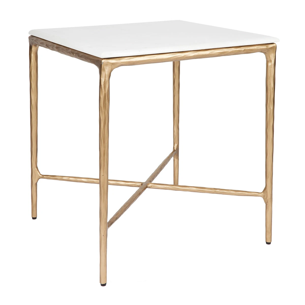 Heston Square Marble Side Table - Brass - Image 2