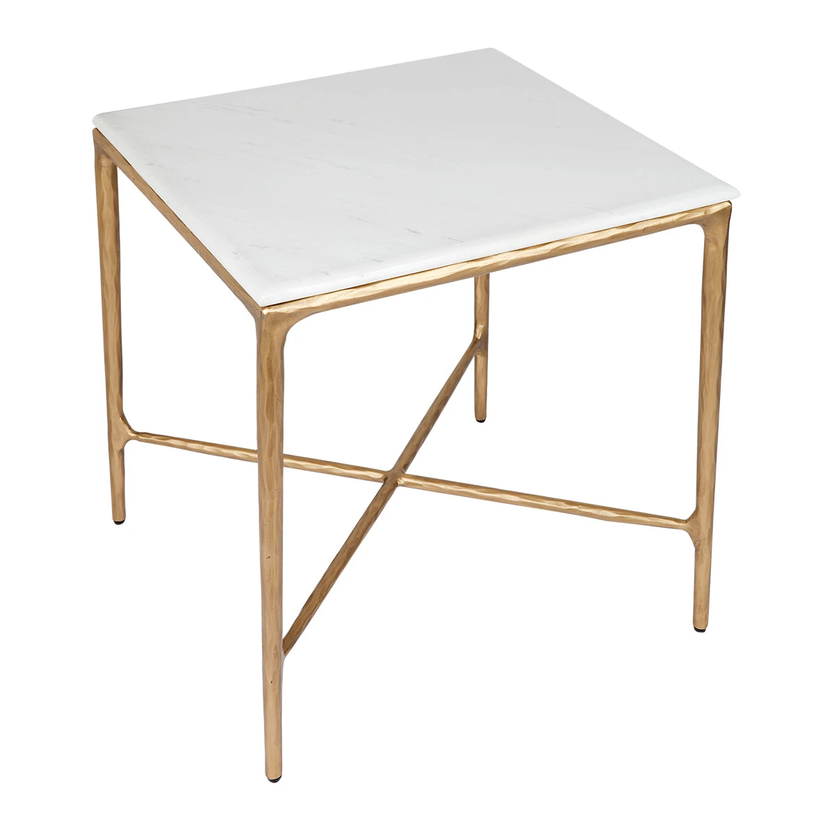Heston Square Marble Side Table - Brass - Image 3