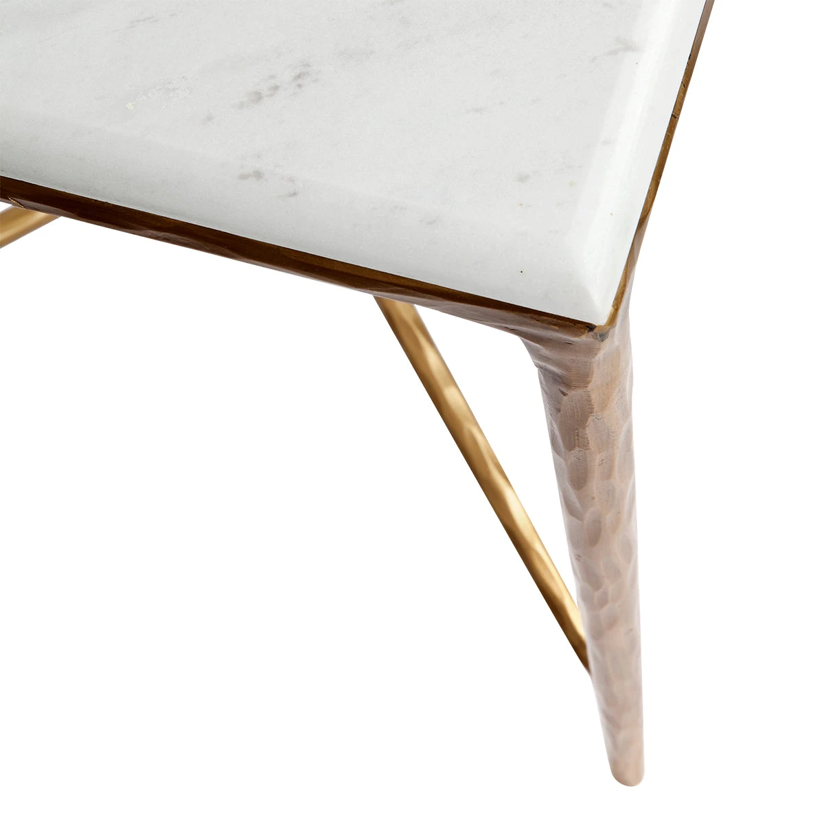 Heston Square Marble Side Table - Brass - Image 4