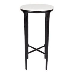 Heston Petite Marble Side Table - Black