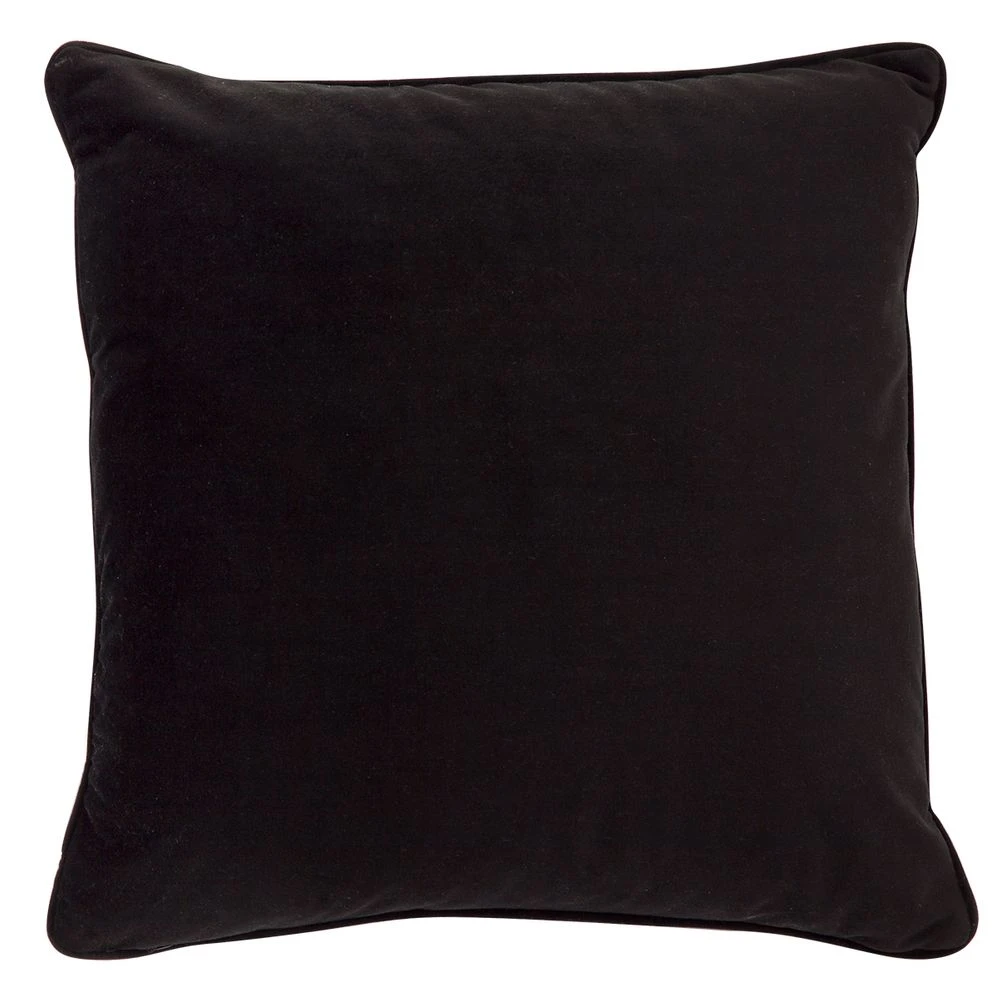 Serene Square Feather Cushion - Leopard Chenille W Black Velvet - Image 5
