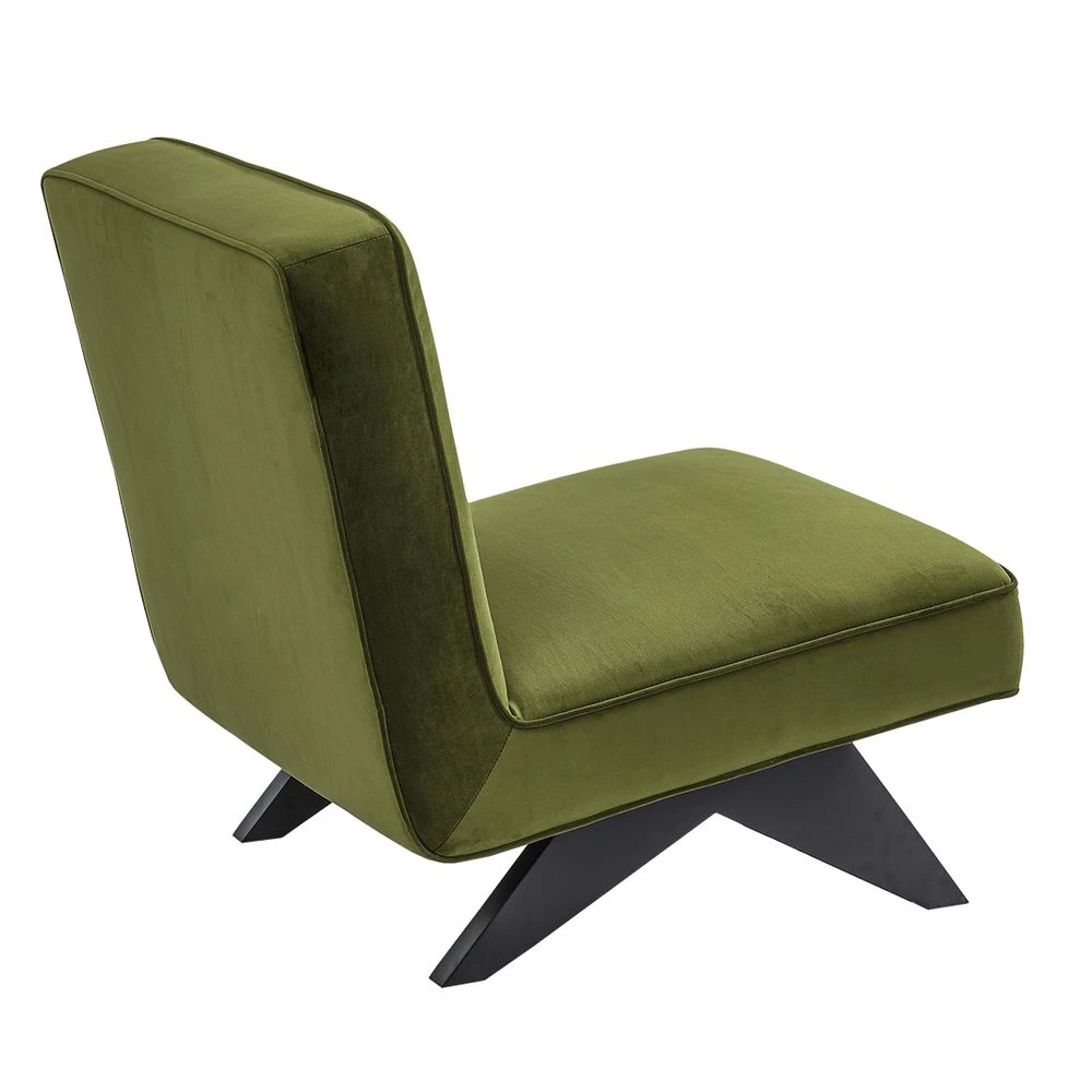 Martyn Slipper Chair - Olive Velvet - Image 2