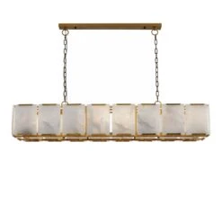 Florence Alabaster Pendant - Linear Antique Brass