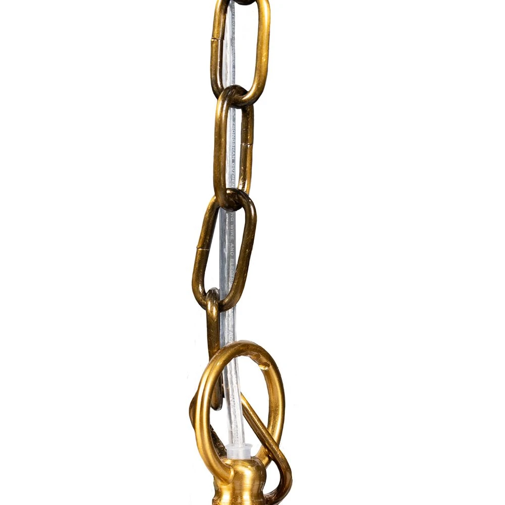 Florence Alabaster Pendant - Round Antique Brass - Image 2