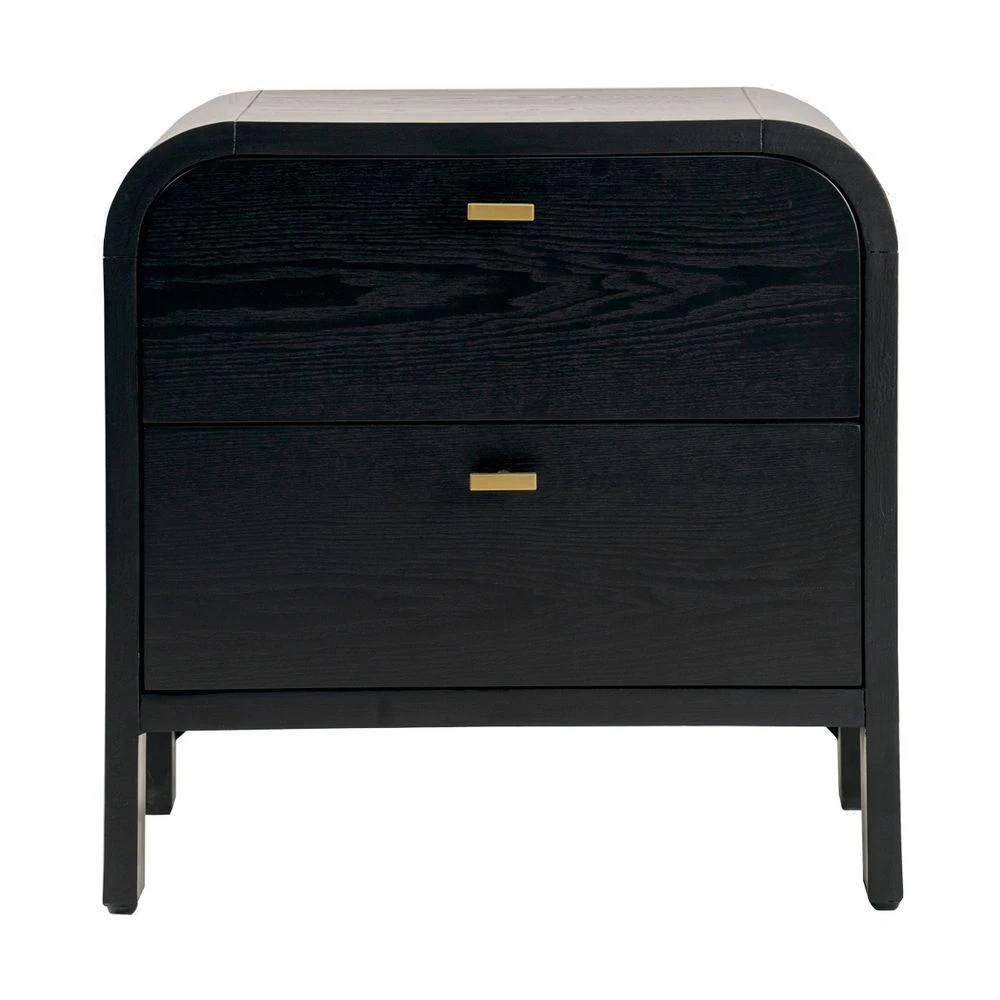 Chisholm Oak Bedside Table - Black - Image 3