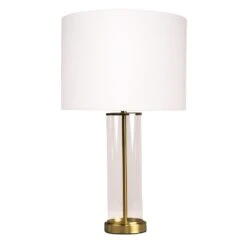 East Side Table Lamp - Brass With White Shade