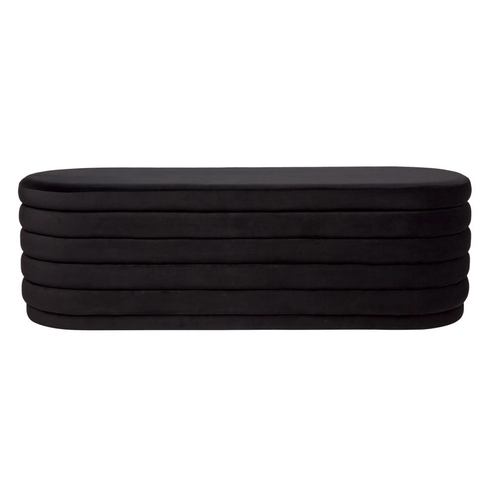 Demi Storage Bench Ottoman - Black Velvet 4 Demi Storage Bench Ottoman - Black Velvet - Image 4