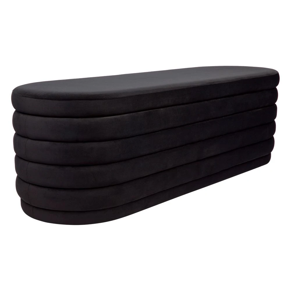 Demi Storage Bench Ottoman - Black Velvet 1 Demi Storage Bench Ottoman - Black Velvet