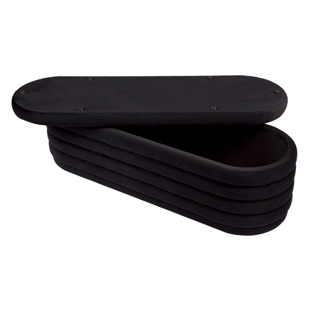 Demi Storage Bench Ottoman - Black Velvet 7 Demi Storage Bench Ottoman - Black Velvet - Image 7