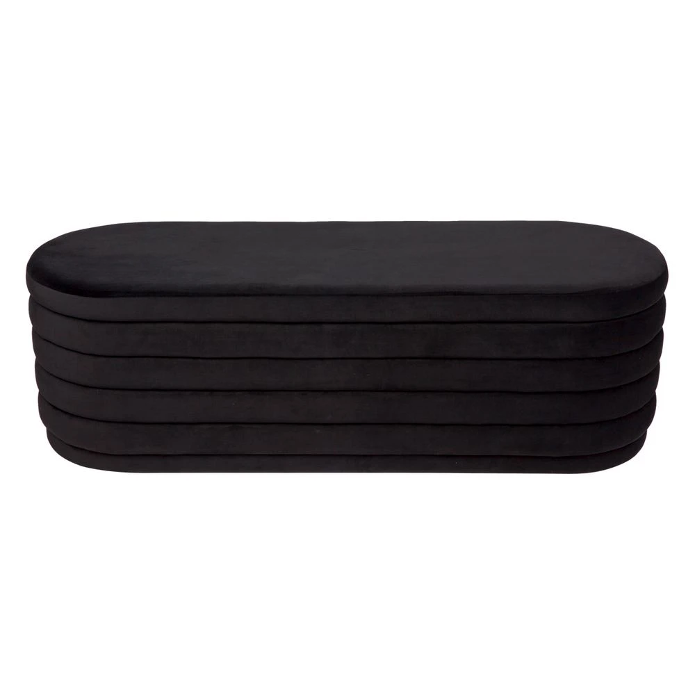 Demi Storage Bench Ottoman - Black Velvet 2 Demi Storage Bench Ottoman - Black Velvet - Image 2